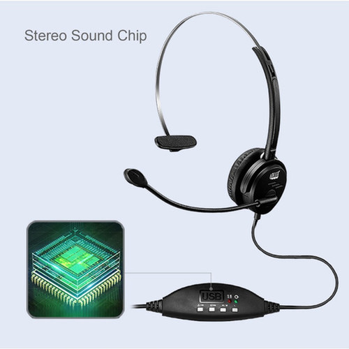 Adesso USB Single-Sided Headset with Adjustable Microphone - Mono - USB - Wired - 32 Ohm - 20 Hz - 20 kHz - Over-the-head - Monaural - XTREAM P1