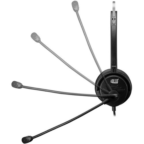 Adesso USB Single-Sided Headset with Adjustable Microphone - Mono - USB - Wired - 32 Ohm - 20 Hz - 20 kHz - Over-the-head - Monaural - XTREAM P1