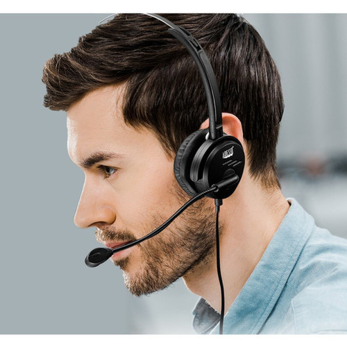 Adesso USB Single-Sided Headset with Adjustable Microphone - Mono - USB - Wired - 32 Ohm - 20 Hz - 20 kHz - Over-the-head - Monaural - XTREAM P1