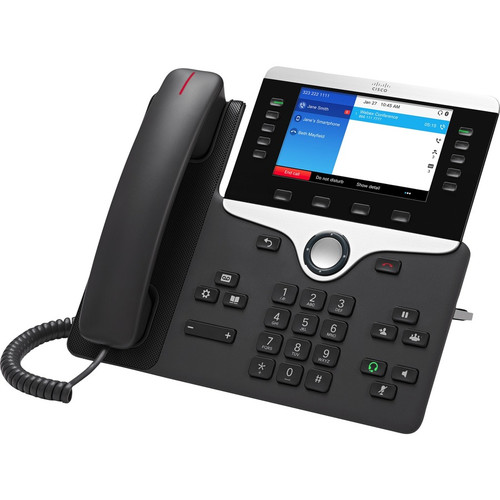 Cisco 8851 IP Phone - Refurbished - Corded - Corded - Tabletop, Wall Mountable - Charcoal - VoIP - Caller ID - Speakerphone - 2 x - - (Fleet Network)