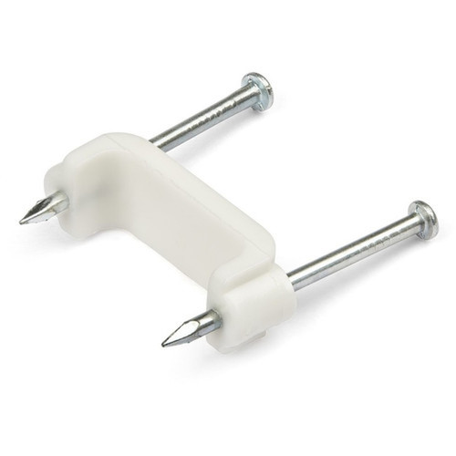 StarTechcom 100 Pack Cable Clips with Nails - Two Steel Nails - Reusable Nail-in Clamps - Cord Mounting ClipsFastenersTacks White - CBMDNMCC2