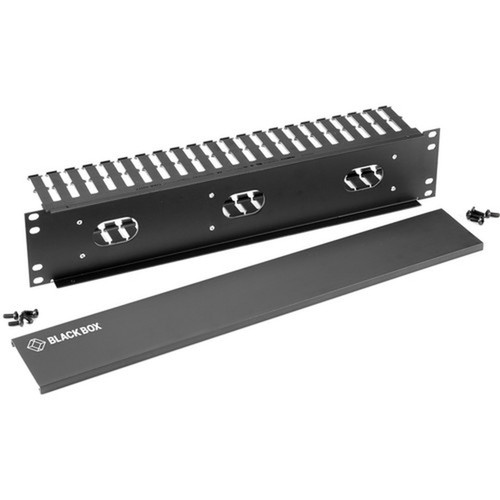 Black Box Horizontal IT Rackmount Cable Manager - 2U 19  Single-Sided Black - Cable Manager - Black - 2U Rack Height - 19 Panel - RMT102A-R4