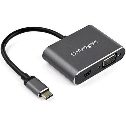StarTechcom USB C Multiport Video Adapter - USB-C to 4K 60Hz Mini DisplayPort 12 HBR2 HDR or 1080p VGA Monitor Display Adapter - - CDP2MDPVGA