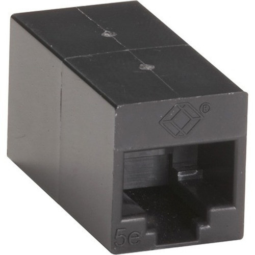 Black Box Cat5e Unshielded Straight-Pin Coupler - Black - 1 Pack - 1 x RJ-45 Female Network - 1 x RJ-45 Female Network - Black - TAA FM509