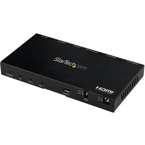 StarTechcom 2-Port HDMI Splitter 1x2 4K 60Hz UHD HDMI 20 Audio Video Splitter w Scaler and Audio Extractor EDID Copy - 2-Port ST122HD20S