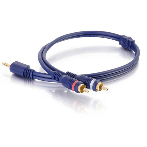 C2G Velocity 35mm Stereo to RCA Stereo Audio Y-cable - Mini-phone Male - RCA Male - 183m - Blue 40614