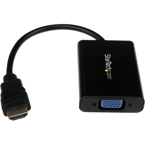 StarTechcom HDMI to VGA Adapter - With Audio - 1080p - 1920 x 1080 - Black - HDMI Converter - VGA to HDMI Monitor Adapter - Convert - HD2VGAA2