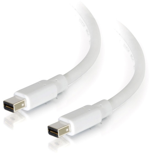 C2G 6ft Mini DisplayPort Cable M/M - White - 6 ft Mini DisplayPort A/V Cable for Notebook, Audio/Video Device, Monitor, Computer - 1 x (Fleet Network)