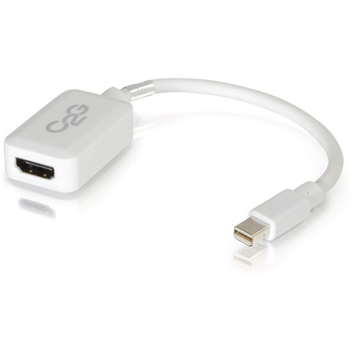 C2G 8in Mini DisplayPort Male to HDMI Female Adapter Converter - White - 8" HDMI/Mini DisplayPort A/V Cable for Audio/Video Device, - (Fleet Network)