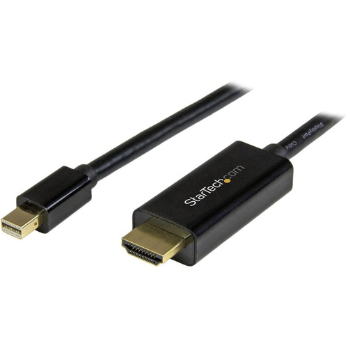 StarTech.com Mini DisplayPort to HDMI Converter Cable - 6 ft (2m) - 4K - Eliminate clutter by connecting your PC directly to an HDMI a (Fleet Network)