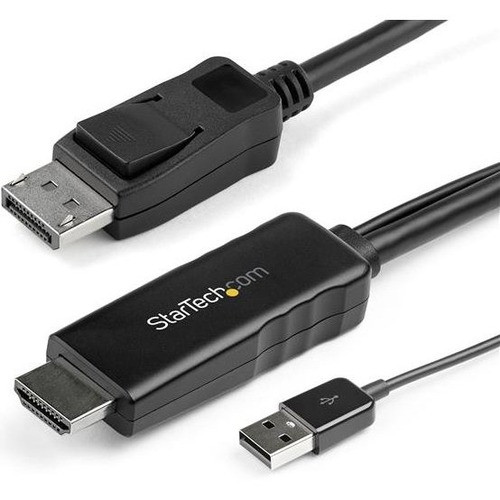 StarTech.com 6ft (2m) HDMI to DisplayPort Cable 4K 30Hz - Active HDMI 1.4 to DP 1.2 Adapter Cable with Audio - USB Powered Video - 1.4 (Fleet Network)