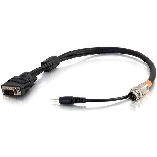 C2G 1.5ft RapidRun VGA (HD15) + 3.5mm Flying Lead - 1.5 ft Mini-phone/Proprietary/VGA A/V Cable for Audio/Video Device, Projector, - 1 (Fleet Network)