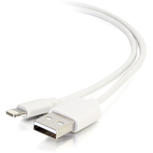 C2G 1m USB A Male to Lightning Male Sync and Charging Cable - White (3.3ft) - 3.3 ft Lightning/USB Data Transfer Cable for iPhone, - 1 (Fleet Network)