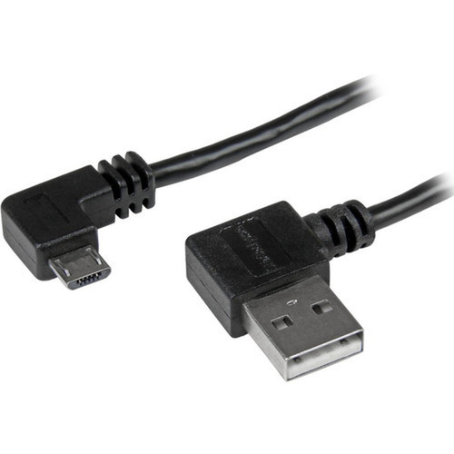 StarTechcom 1m 3 ft Micro-USB Cable with Right-Angled Connectors - MM - USB A to Micro B Cable - Charge and sync your Micro-USB from USB2AUB2RA1M