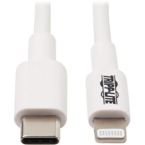 Tripp Lite USB-C to Lightning Cable MM White 3 ft 09 m - 3 ft LightningUSB Data Transfer Cable for iPhone iPad iPod Wall M102-003-WH