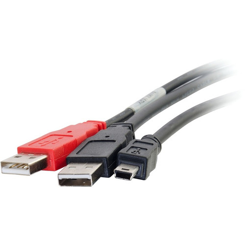 C2G USB 2.0 Y-Cable - Mini Type B Male USB - Type A Male USB - 1.83m - Black (Fleet Network)