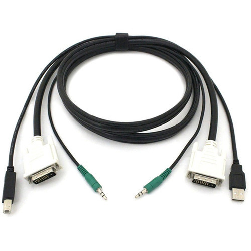 Black Box DVI KVM Cable - USB A-B 35mm Audio 6-ft 18-m - 6 ft KVM Cable for KVM Switch - First End 1 x DVI-D Male Digital End SKVMCBL-DVI-06