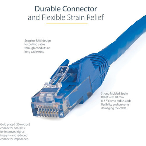 StarTechcom 25ft CAT6 Ethernet Cable - Blue Snagless Gigabit - 100W PoE UTP 650MHz Category 6 Patch Cord UL Certified WiringTIA -  N6PATCH25BL