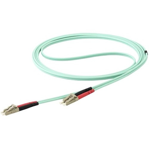 StarTech.com 15m OM4 LC to LC Multimode Duplex Fiber Optic Patch Cable- Aqua - 50/125 - Fiber Optic Cable - 40/100Gb - LSZH - Fiber - (Fleet Network)