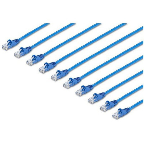 StarTechcom 1 ft CAT6 Cable - 10 Pack - BlueCAT6 Patch Cable - Snagless RJ45 Connectors - Category 6 Cable - 24 AWG N6PATCH1BL10PK N6PATCH1BL10PK