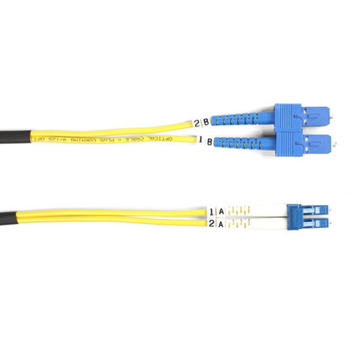 Black Box Fiber Optic Duplex Patch Network Cable - 98 ft Fiber Optic Network Cable for Transceiver Switch Server Network Device - FOSM-003M-SCLC