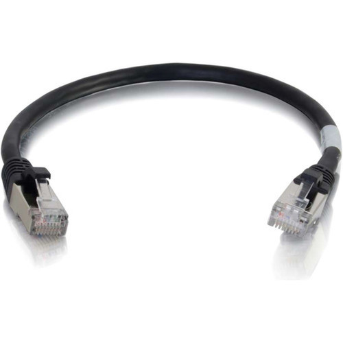C2G 6in Cat6a Snagless Shielded STP Network Patch Cable - Black - 6 Category 6a Network Cable for Network Device - First End 1 x - 00975