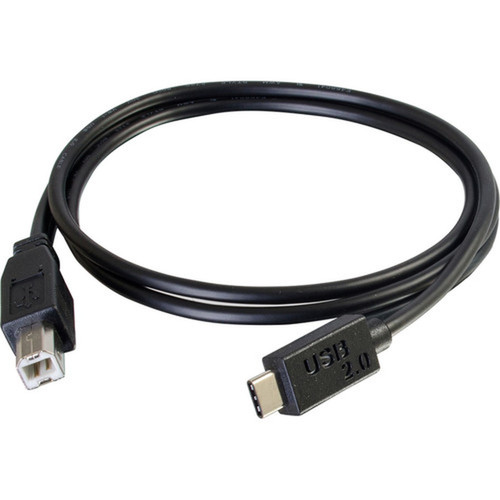C2G 6ft USB 20 USB-C to USB-B Cable MM - Black - 6 ft USB Network Cable for Printer Hub - Type C Male USB - Type B Male USB - 480 - 28859