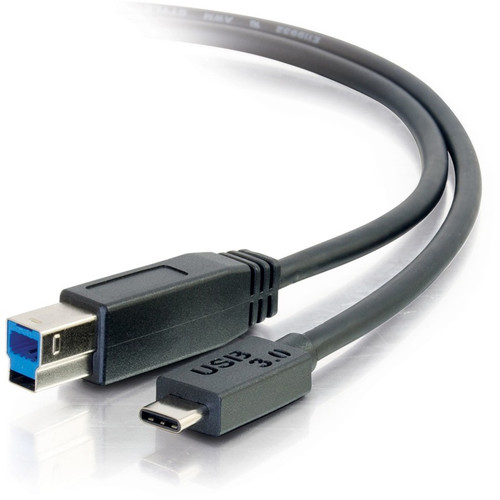 C2G 6ft USB 3.0 USB-C to USB-B Cable M/M - Black - 6 ft USB-C/USB-B Network Cable for Printer, Hub, Hard Drive, Computer, Tablet - C - (Fleet Network)