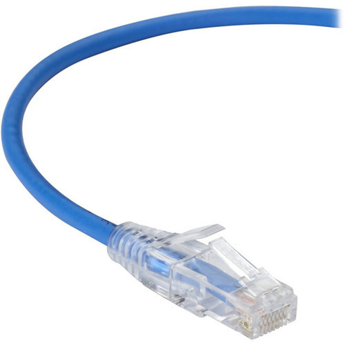 Black Box Slim-Net Cat6a UTP Patch Network Cable - 10 ft Category 6a Network Cable for Patch Panel Wallplate Network Device - First C6APC28-BL-10