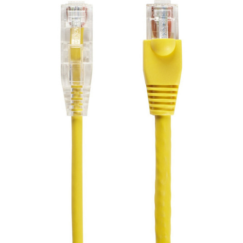 Black Box Slim-Net Cat6a UTP Patch Network Cable - 3 ft Category 6a Network Cable for Patch Panel Wallplate Network Device - First C6APC28-YL-03