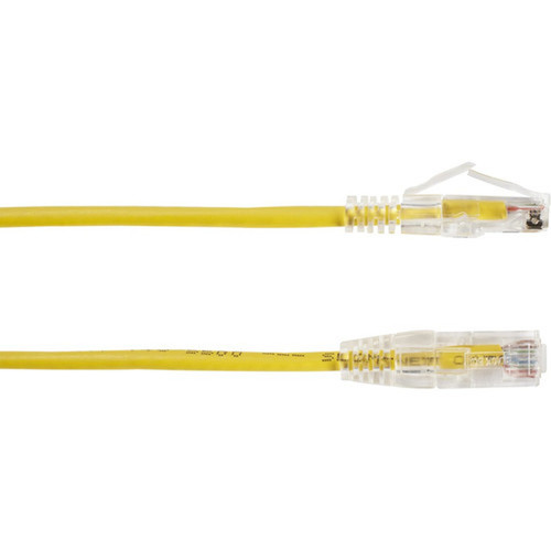 Black Box Slim-Net Cat6a UTP Patch Network Cable - 15 ft Category 6a Network Cable for Patch Panel Wallplate Network Device - First C6APC28-YL-15