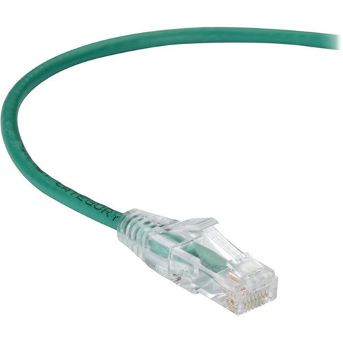 Black Box Slim-Net Cat6a UTP Patch Network Cable - 20 ft Category 6a Network Cable for Patch Panel Wallplate Network Device - First C6APC28-GN-20