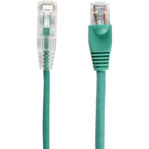 Black Box Slim-Net Cat6a UTP Patch Network Cable - 7 ft Category 6a Network Cable for Patch Panel Wallplate Network Device - First C6APC28-GN-07