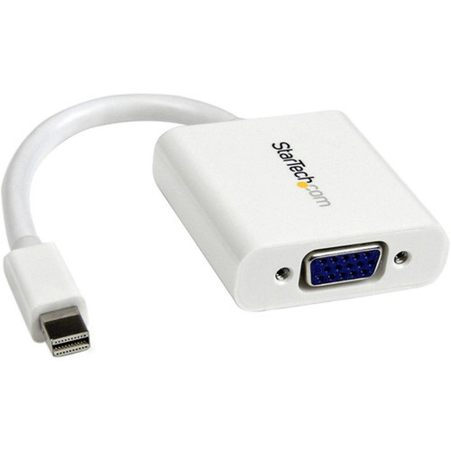 StarTechcom Mini DisplayPort to VGA Adapter - White - 1080p - Thunderbolt to VGA Monitor Adapter - Mini DP to VGA Converter - Connect MDP2VGAW