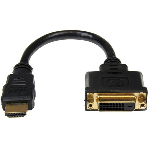 StarTechcom 8in HDMIreg to DVI-D Video Cable Adapter - HDMI Male to DVI Female - Connect a DVI-D device to an HDMI-enabled device a HDDVIMF8IN