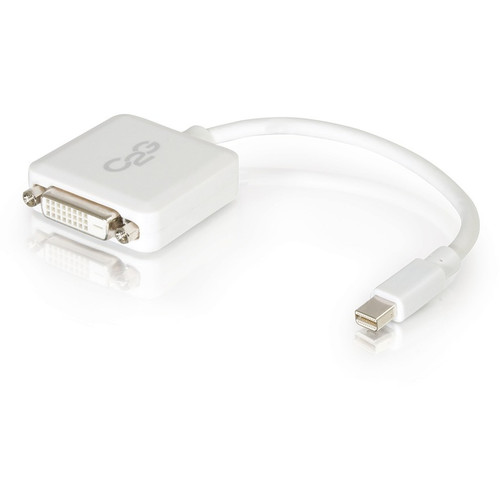 C2G 8in Mini DisplayPort Male to Single Link DVI-D Female Adapter Converter - White - 8" DVI/Mini DisplayPort Video Cable for Tablet, (Fleet Network)