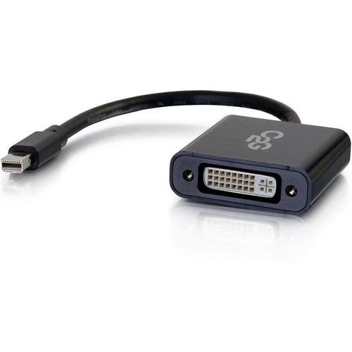 C2G Mini DisplayPort to DVI Adapter - Mini DP to DVI-D Active Converter - Black - 8" DVI/Mini DisplayPort Video Cable for Video Card, (Fleet Network)