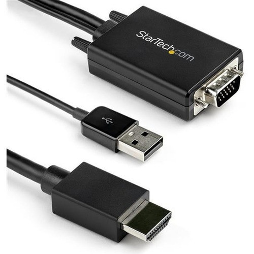 StarTechcom 2m VGA to HDMI Converter Cable with USB Audio Support - 1080p Analog to Digital Video Adapter Cable - Male VGA to Male - VGA2HDMM2M