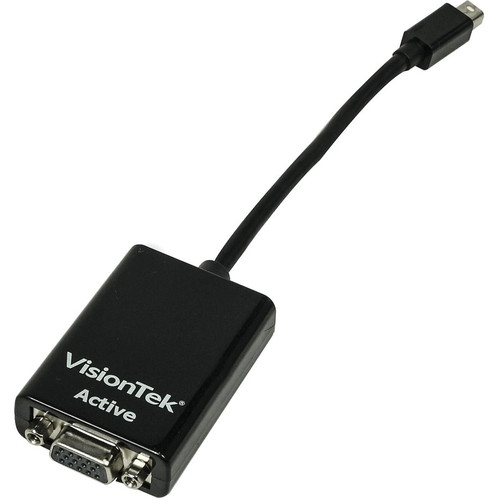 VisionTek Mini DisplayPort to VGA Active Adapter (M/F) - Mini DisplayPort/VGA Video Cable for Video Device, Monitor, TV, Projector, - (Fleet Network)