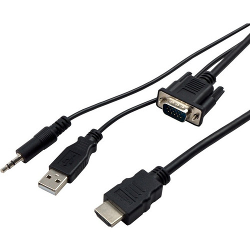 VisionTek VGA to HDMI 1.5M Active Cable (M/M) - 4.9 ft HDMI/VGA Video Cable for Video Device - HD-15 Male VGA - HDMI Male Digital - (Fleet Network)