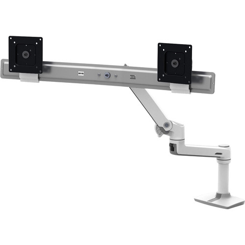 Ergotron Desk Mount for Monitor - Polished Aluminum - 2 Display(s) Supported25" Screen Support - 9.98 kg Load Capacity - 100 x 100 (Fleet Network)