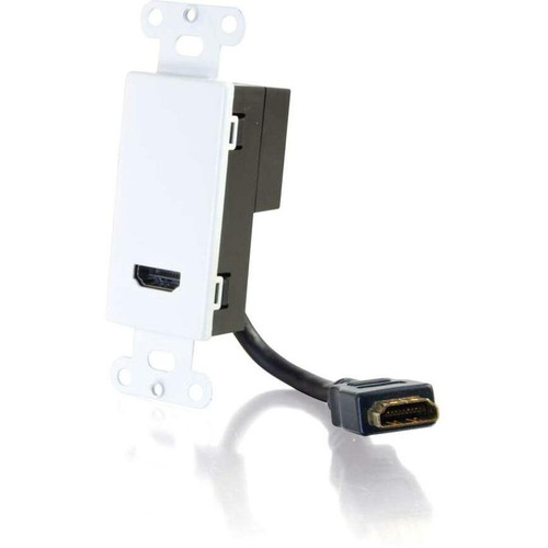 C2G HDMI Pass Through Wall Plate - White - White - Steel - 2 x HDMI Port(s) (Fleet Network)