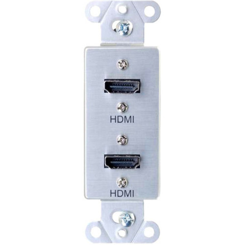 C2G Decorative Wall Plate with Dual HDMI Pigtails Aluminum - Aluminum - Aluminum Polyvinyl Chloride PVC - 2 x HDMI Ports 39875