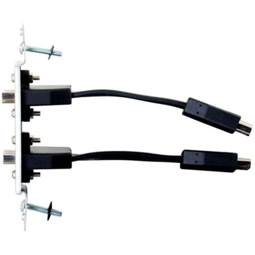 C2G Decorative Wall Plate with Dual HDMI Pigtails Aluminum - Aluminum - Aluminum Polyvinyl Chloride PVC - 2 x HDMI Ports 39875