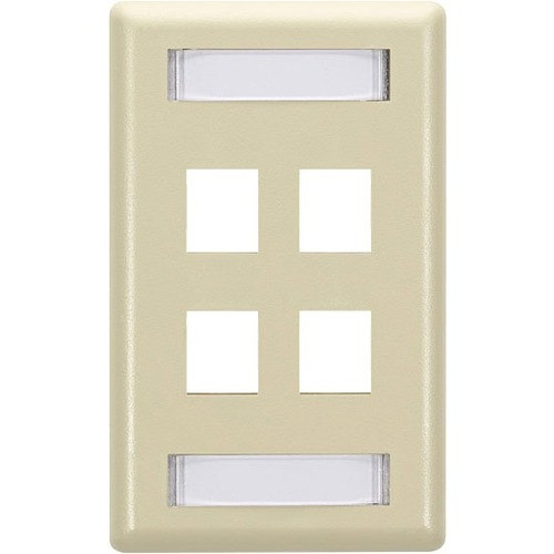 Black Box GigaStation2 4 Socket Network Faceplate - 4 x Socket(s) - 1-gang - Ivory - TAA Compliant (Fleet Network)