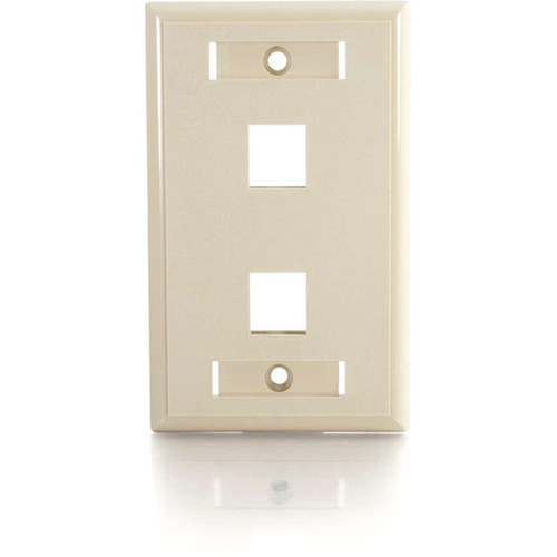 C2G 2 Socket Keystone NetworkMultimedia Faceplate - 2 x Sockets - Ivory 03711