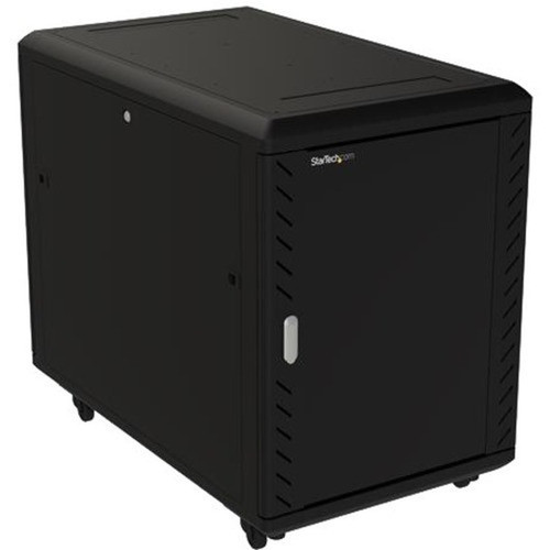 StarTechcom 15U 19 Server Rack Cabinet - 4 Post Adjustable Depth 6-32 Locking Knock Down Enclosure - Mobile wGlass Door  - 15U RK1536BKF