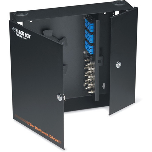 Black Box Wallmount Fiber Enclosure - Locking 4-Slot - Wall Mountable - Black - Cold-rolled Steel CRS JPM402A-R3