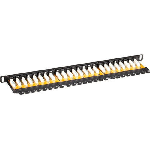 Black Box SpaceGAIN CAT5e Patch Panel - 12U Unshielded 24-Port - 24 Ports - 24 x RJ-45 - 05U High - Rack-mountable - TAA JPM5E24A-HU