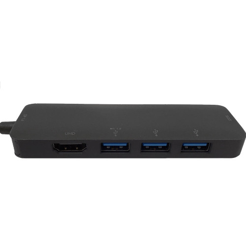 USB Type-C Multiport Adapter With HDMI DP 1.4 Alt Mode And Three A 3.0 Ports For Multiple Peripherals Black USB-A To FN-AD-UC-003